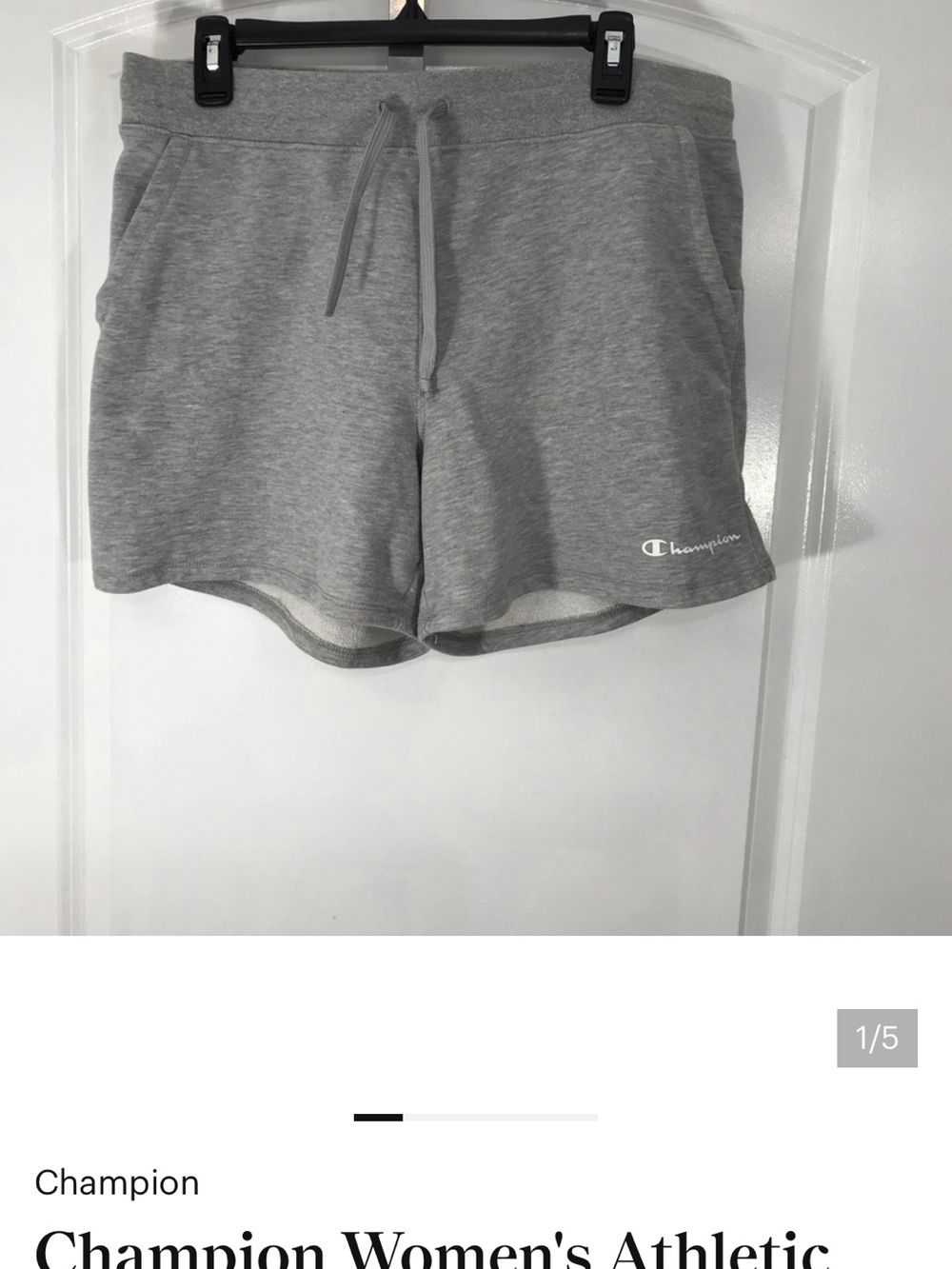Champion Women's Grey Athletic Drawstring Shorts size Large